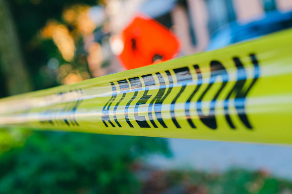 Forensic tape usually used in police work